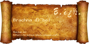 Brachna Ábel névjegykártya